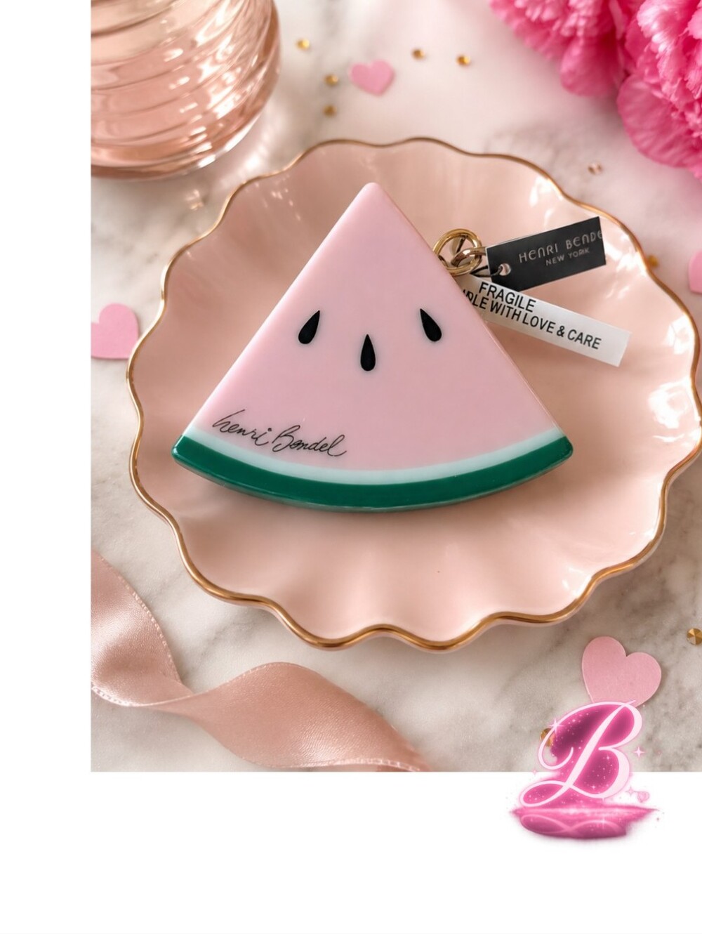 Henri Bendel Discont. Collectible Novelty Watermelon Bag Charm/Key Chain NWT
